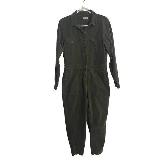 Outerknown Olive Green Organic Cotton Corduroy Jumpsuit Utility Size Medium - Picture 1 of 6